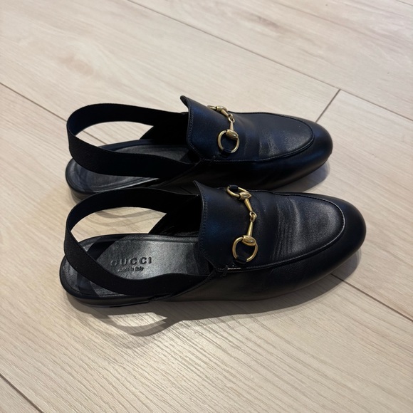 GUCCI Princetown Leather Slingback Mules - Picture 5 of 12